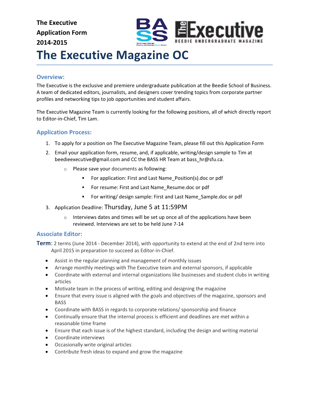 The Executive Magazine OC