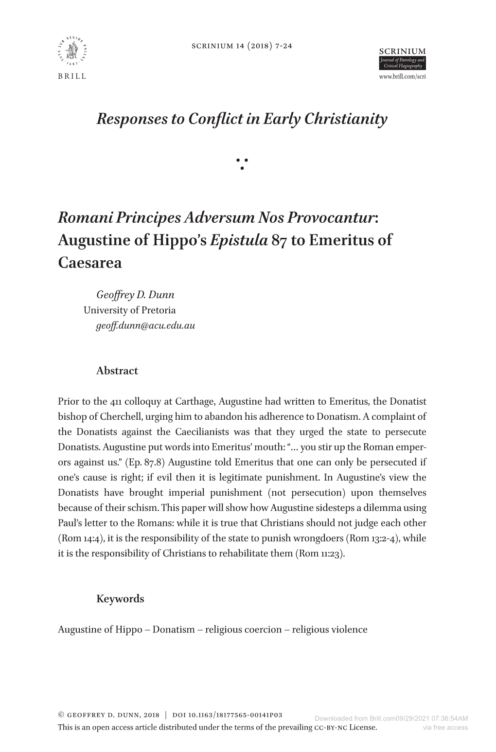 Downloaded from Brill.Com09/29/2021 07:36:54AM This Is an Open Access Article Distributed Under the Terms of the Prevailing CC-BY-NC License