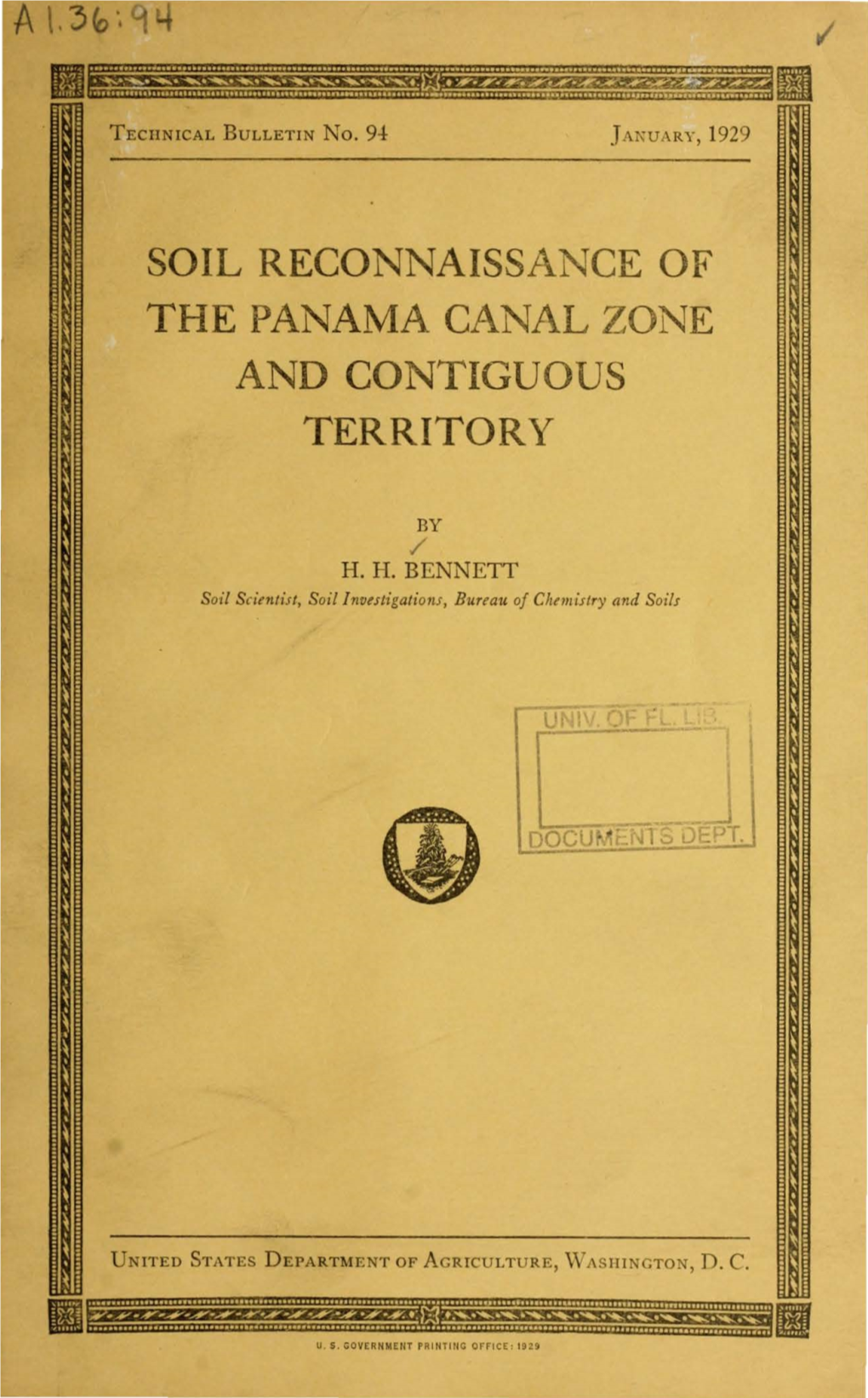Soil Reconnaissance of the Panama Canal Zone and Contiguous Territory