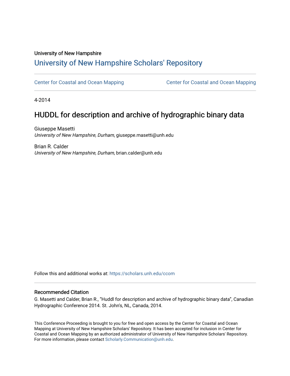 HUDDL for Description and Archive of Hydrographic Binary Data