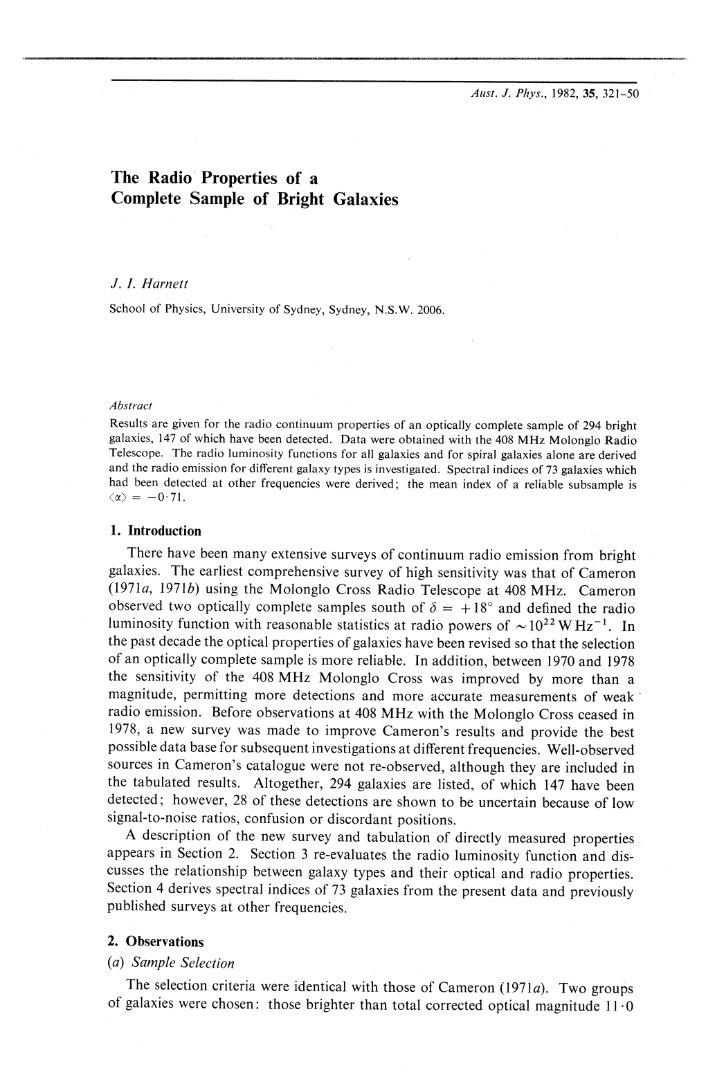 The Radio Properties of a Complete Sample of Bright Galaxies