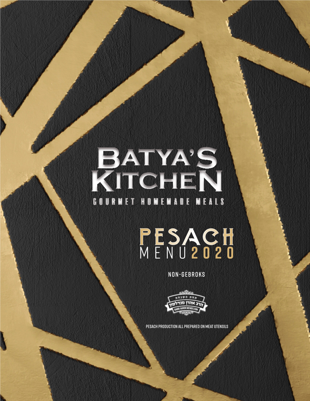 Pesach Batyas Kitchen Menu 2020.Indd