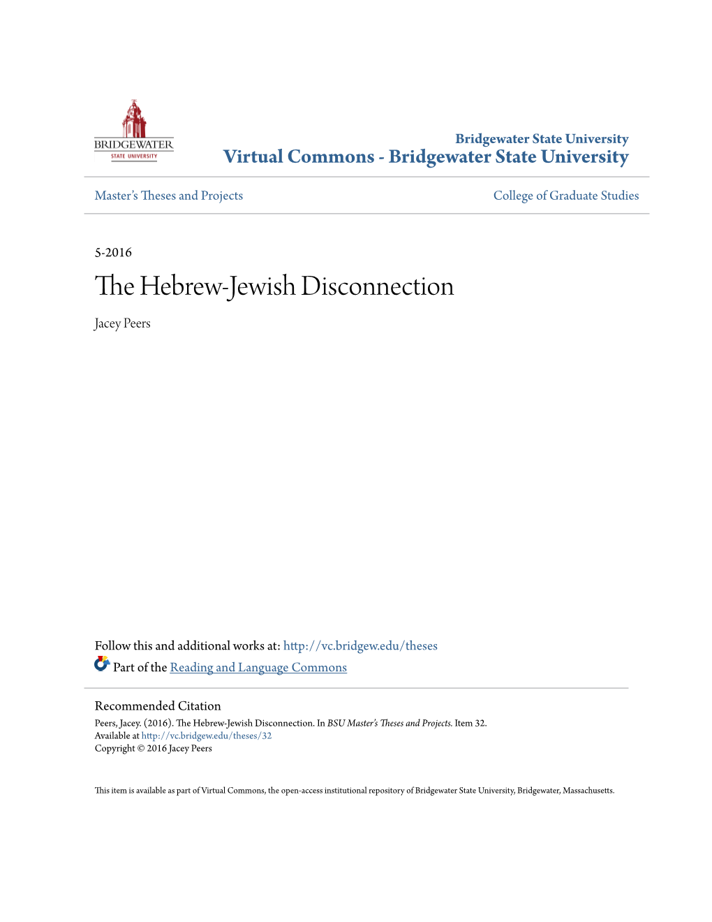 The Hebrew-Jewish Disconnection