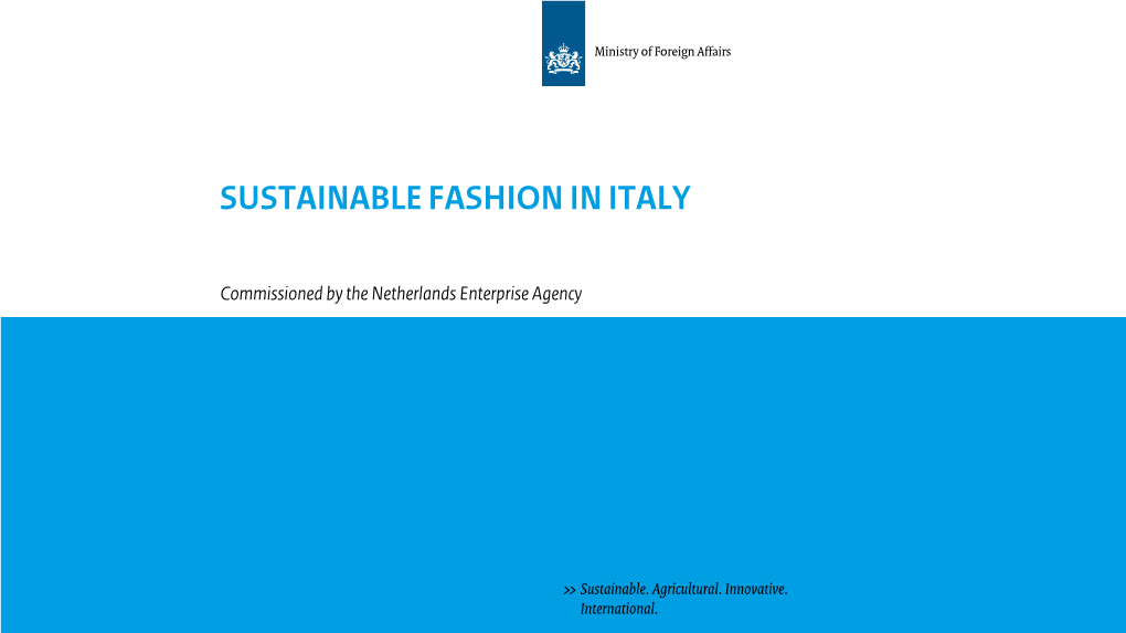 Sustainable Fashion in Italy