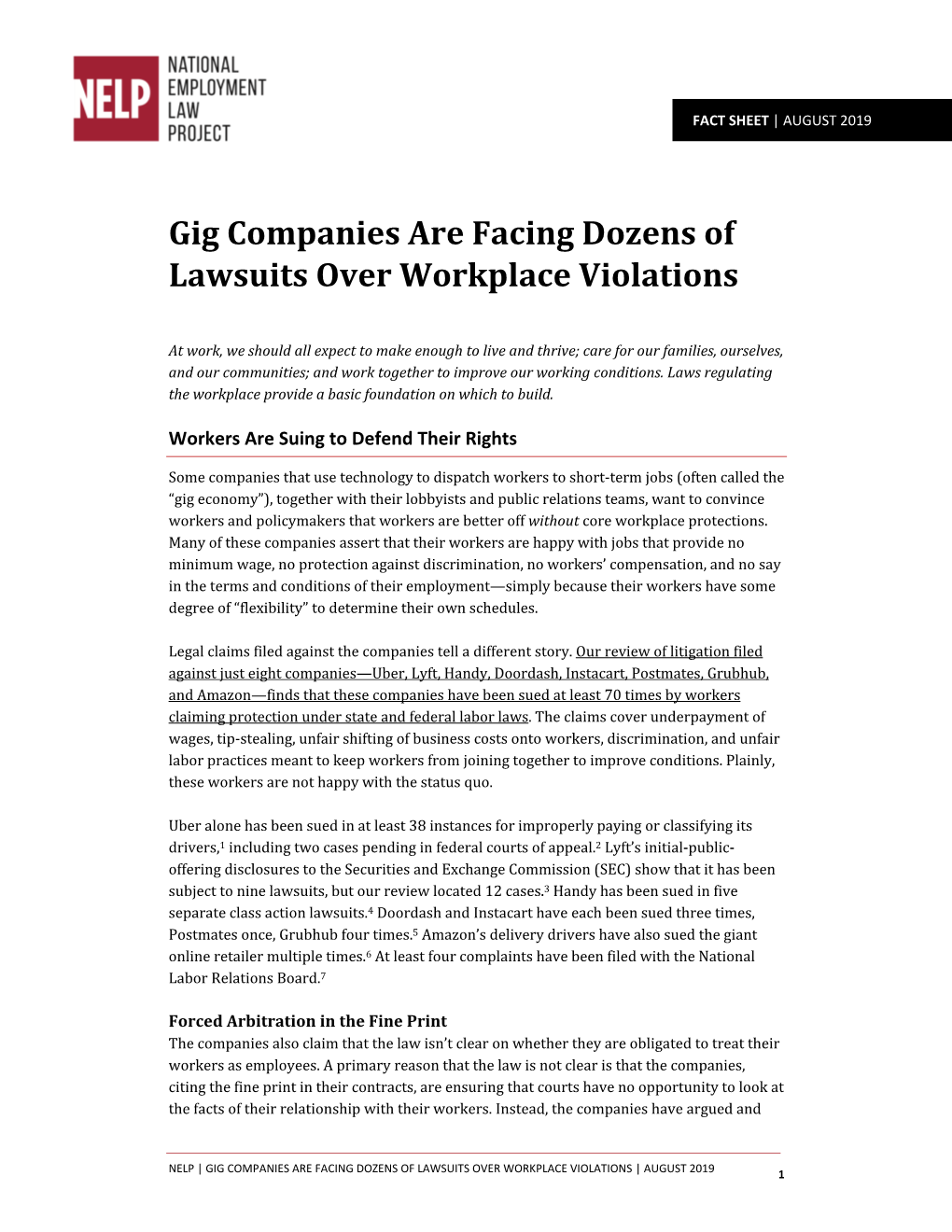 Gig Companies Are Facing Dozens of Lawsuits Over Workplace Violations