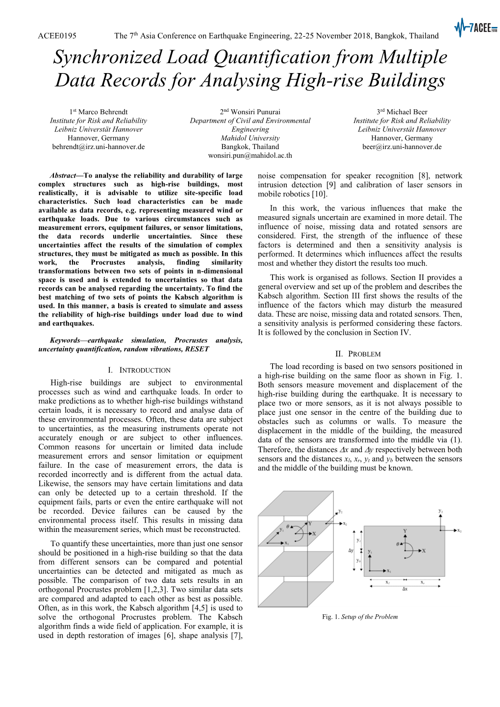 Synchronized Load Quantification from Multiple Data Records for Analysing High-Rise Buildings