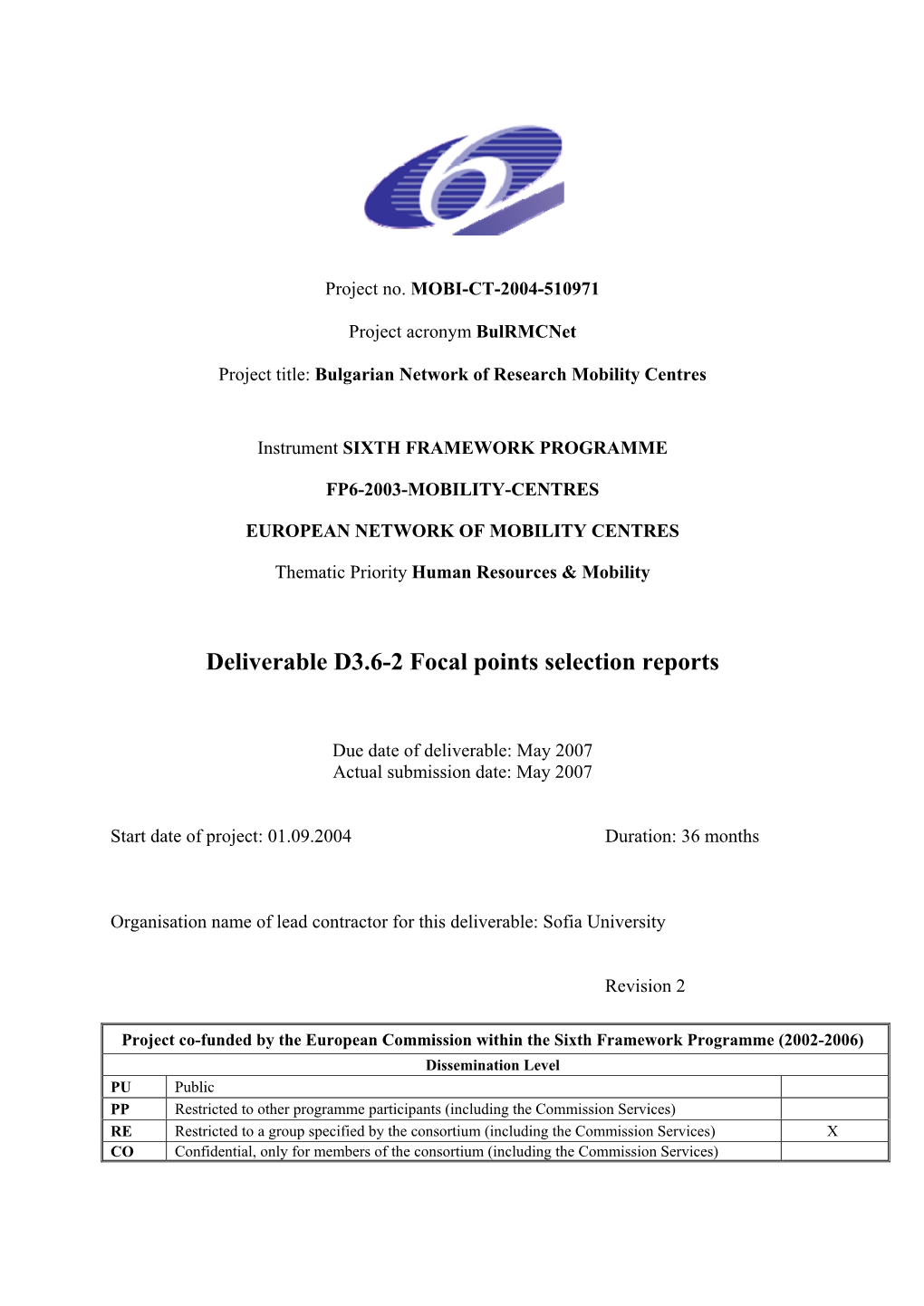 Focal Points Selection by the Regional Research Mobility Centres