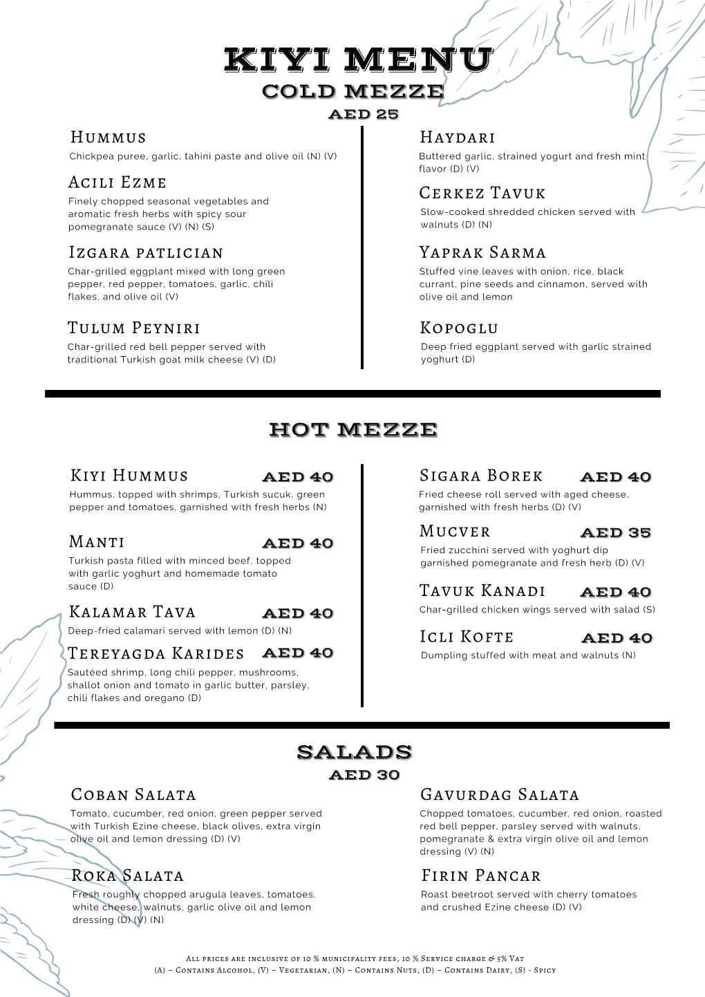 Kiyi Dinner Menu (PDF, 201