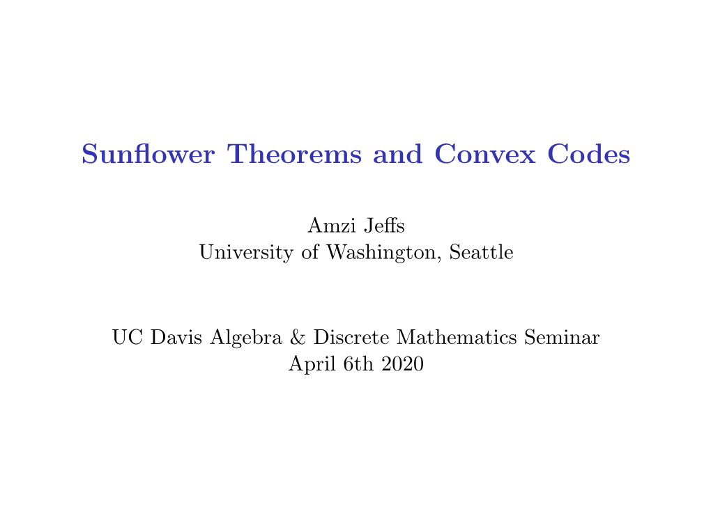 Sunflower Theorems and Convex Codes