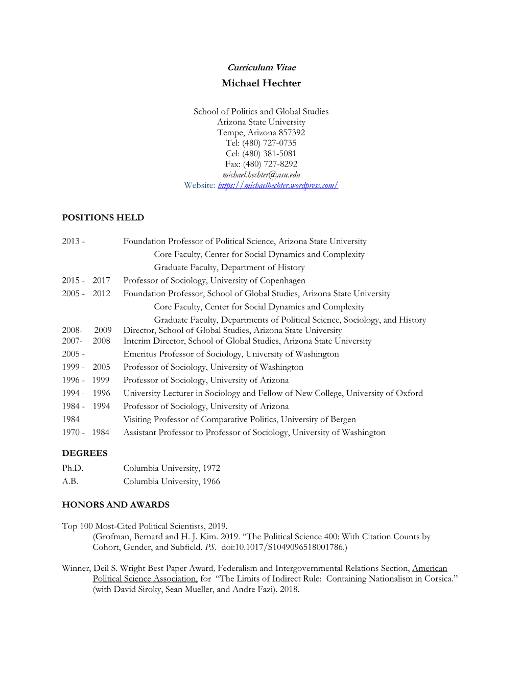 Download Michael Hechter CV