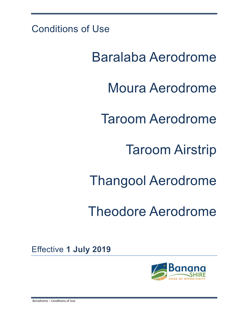 Aerodromes Conditions Of