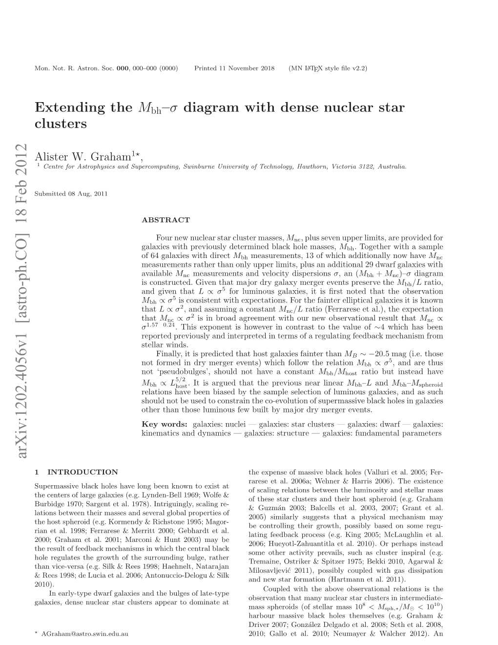 Extending the M (Bh)-Sigma Diagram with Dense Nuclear Star Clusters