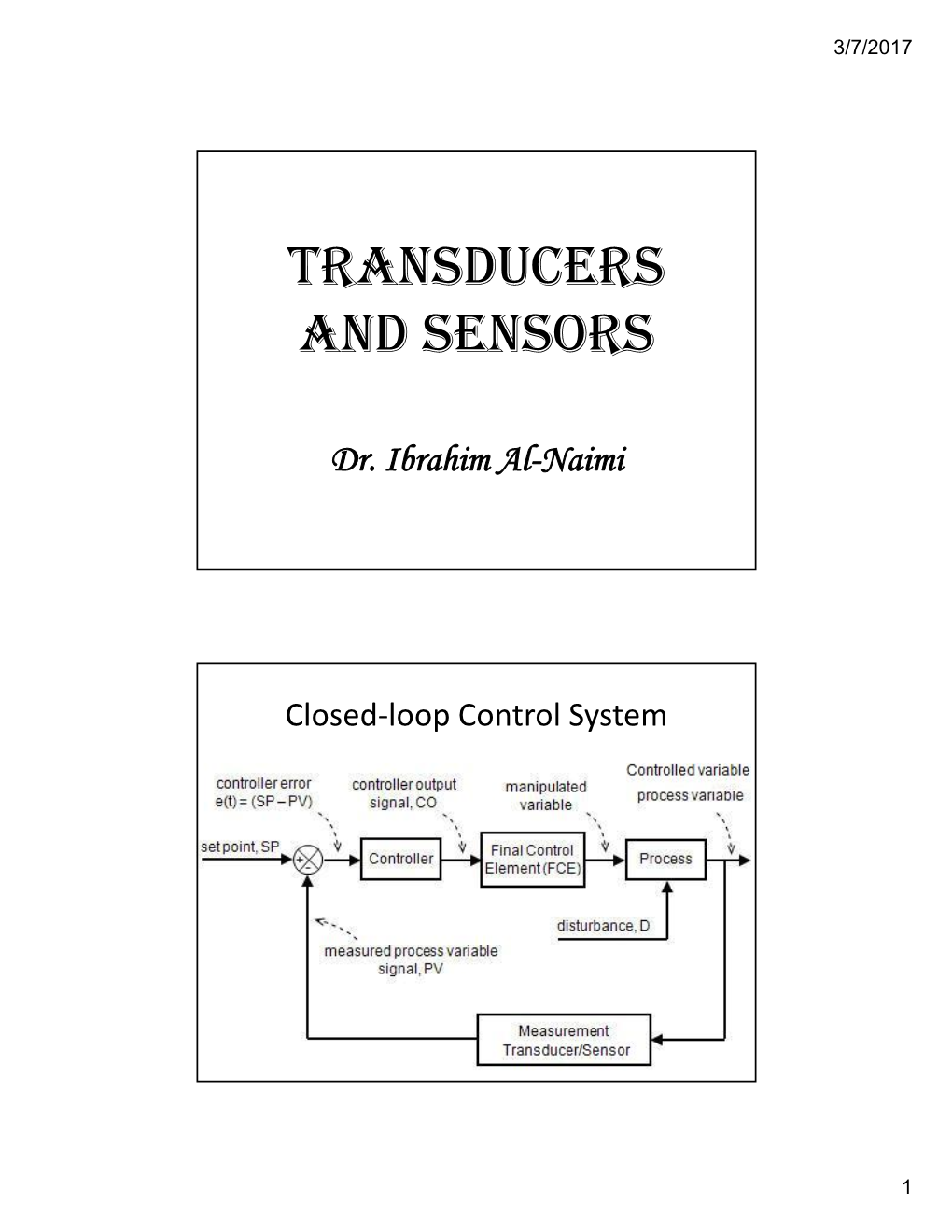 Transducers and Sensors