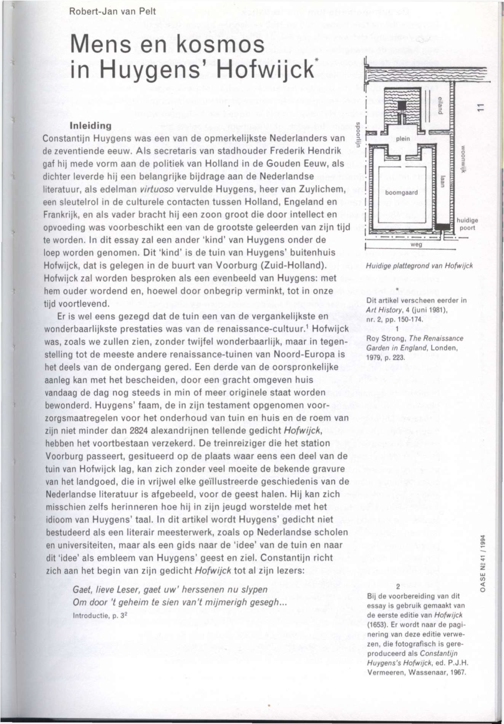 Mens En Kosmos in Huygens' Hofwijck*