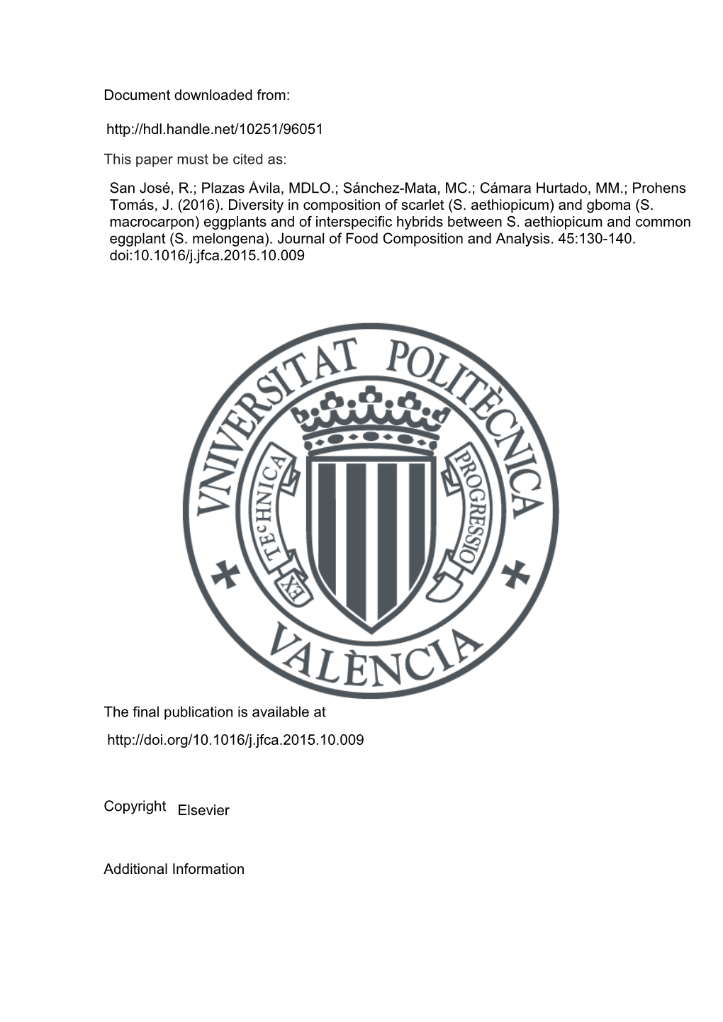 Document Downloaded From: This Paper Must Be Cited As: the Final Publication Is Available at Copyright Additional Information Ht