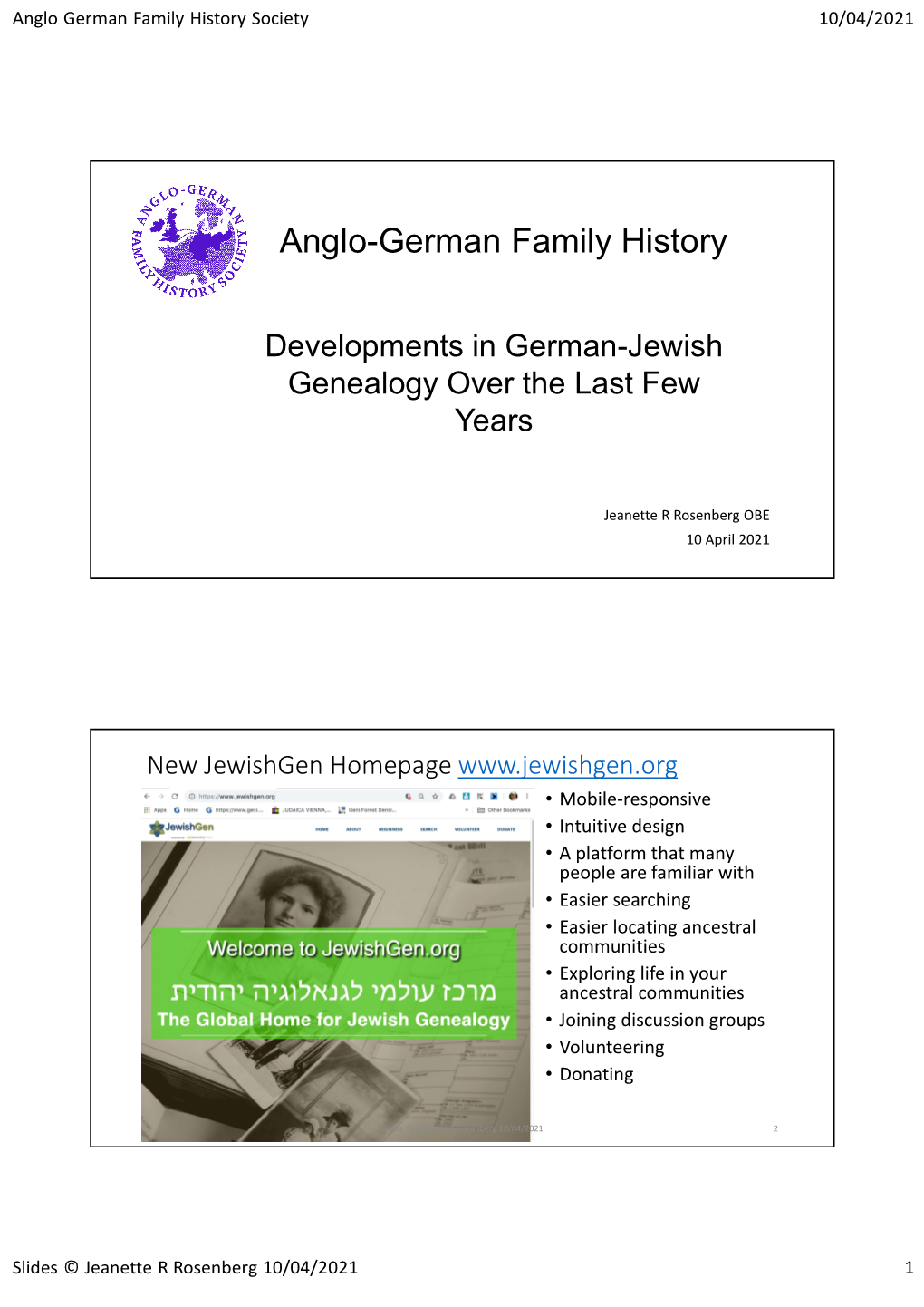 Anglo-German Family History