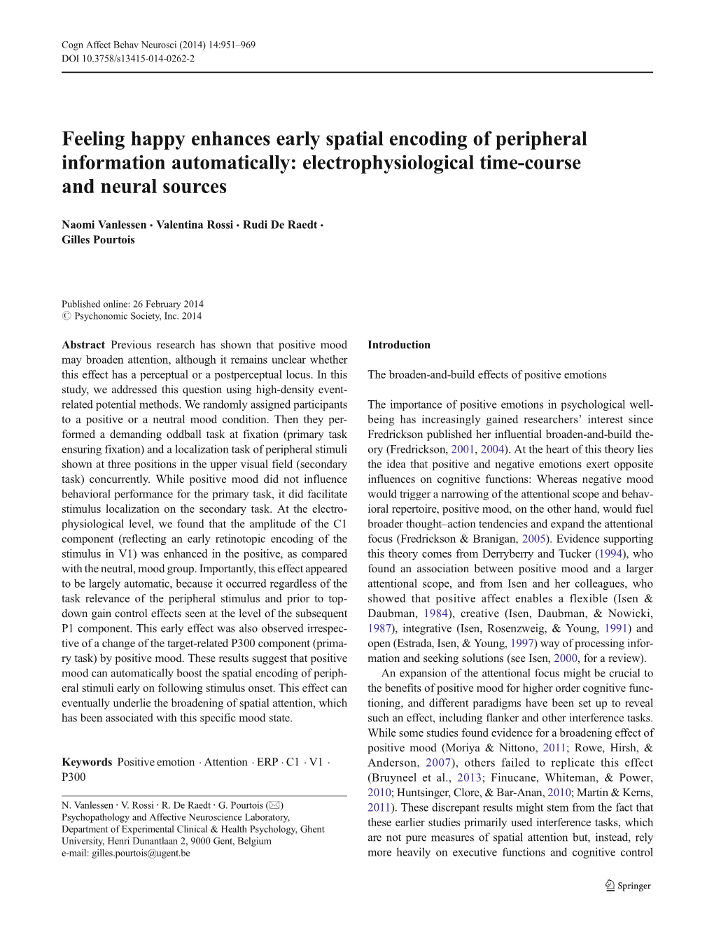 Electrophysiological Time-Course and Neural Sources