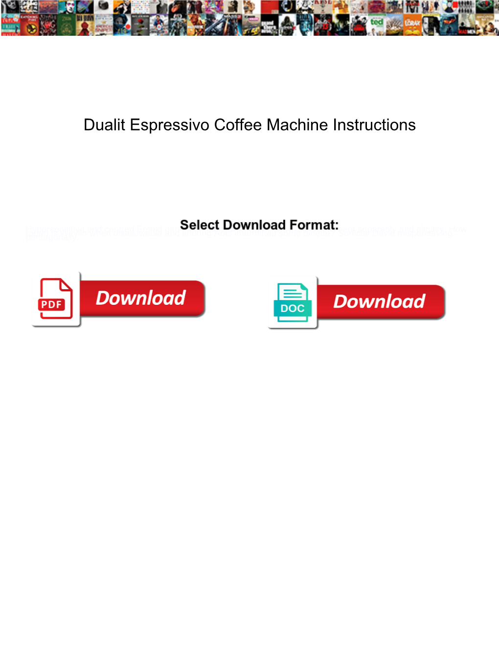 Dualit Espressivo Coffee Machine Instructions