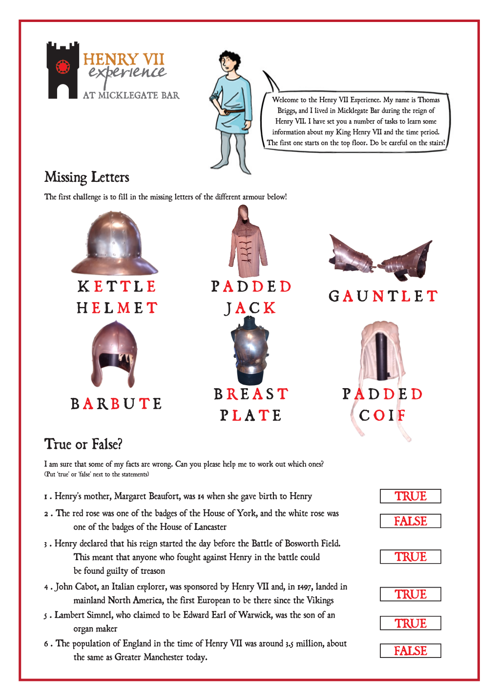 HVII Activity Sheet (Answers)