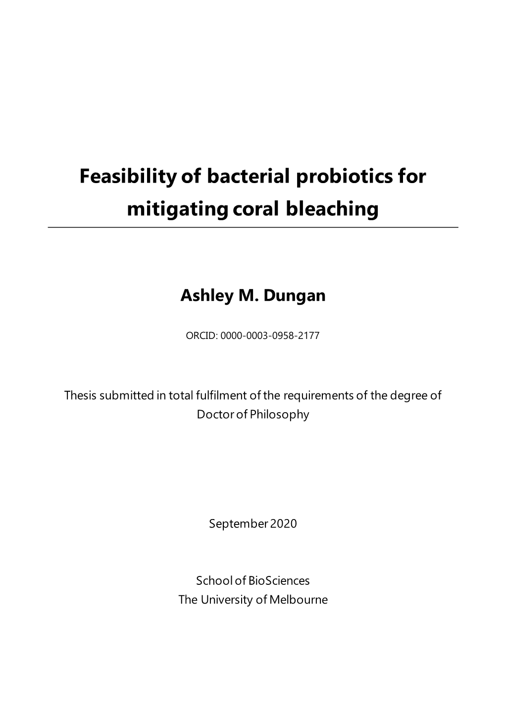 Feasibility of Bacterial Probiotics for Mitigating Coral Bleaching