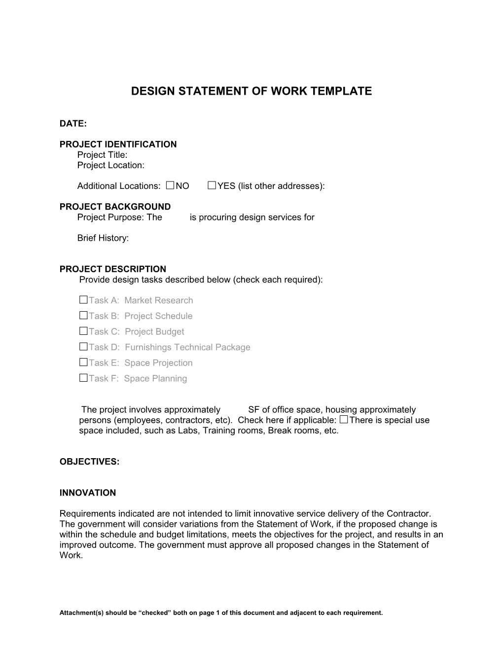 Design Statement of Work Template