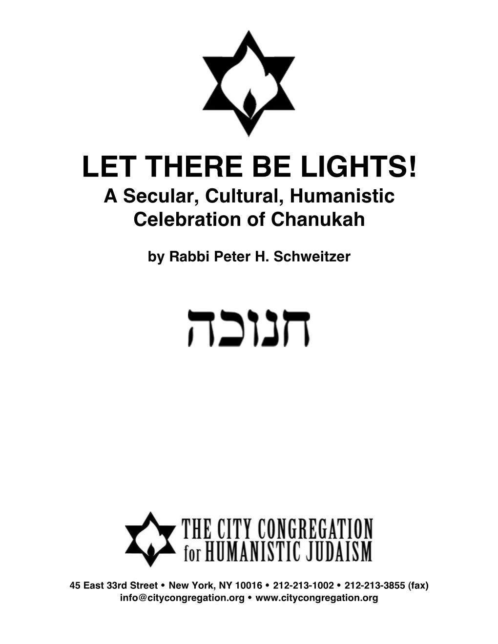A Secular, Cultural, Humanistic Celebration of Chanukah