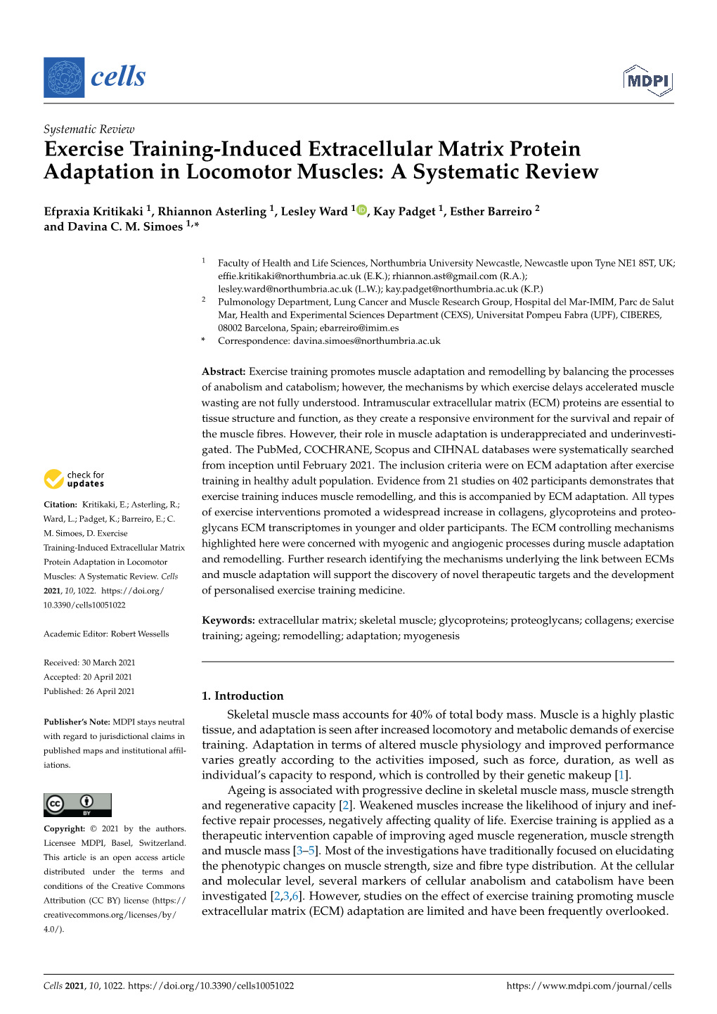 Exercise Training-Induced Extracellular Matrix Protein Adaptation in Locomotor Muscles: a Systematic Review