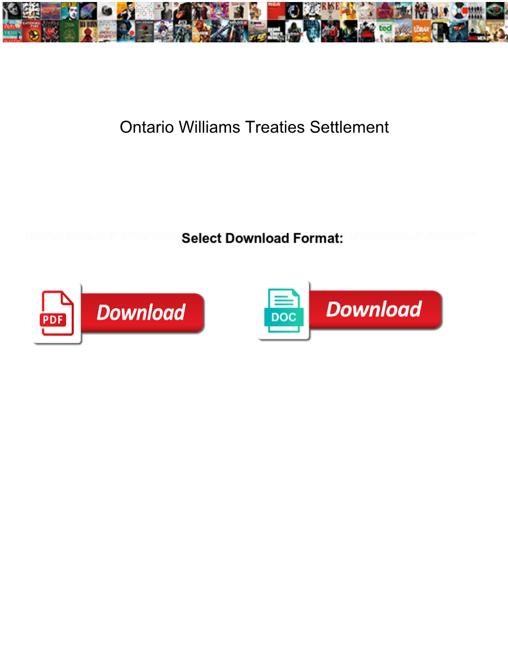 Ontario Williams Treaties Settlement