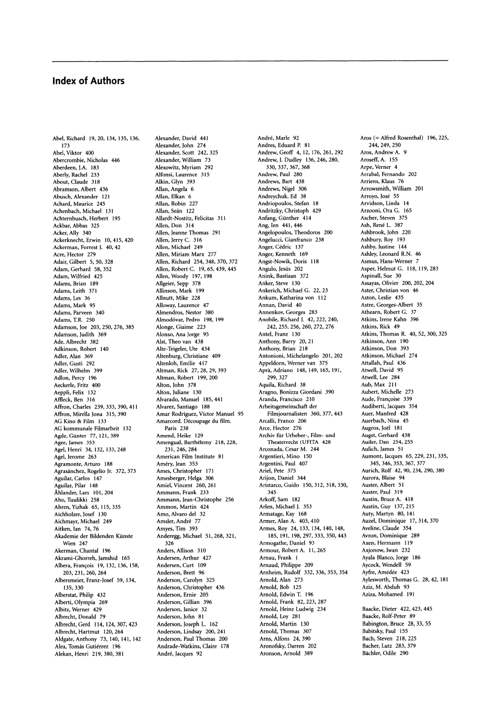 Index of Authors