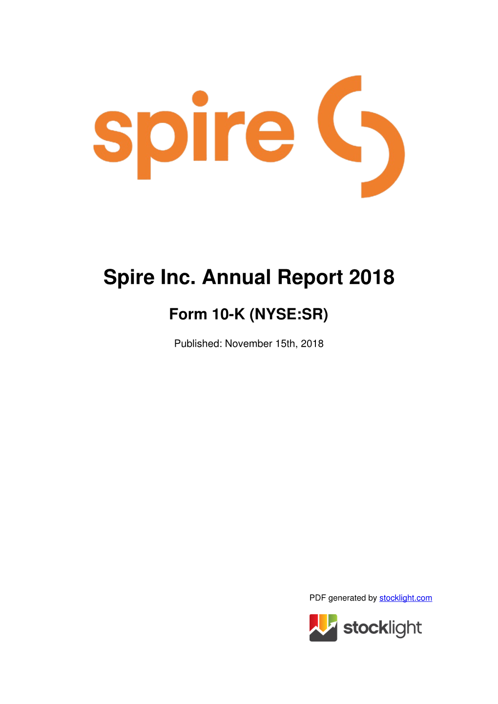 Spire Inc. Annual Report 2018