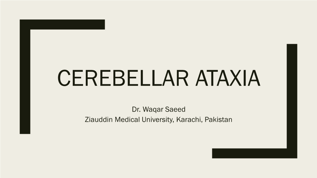 Cerebellar Ataxia