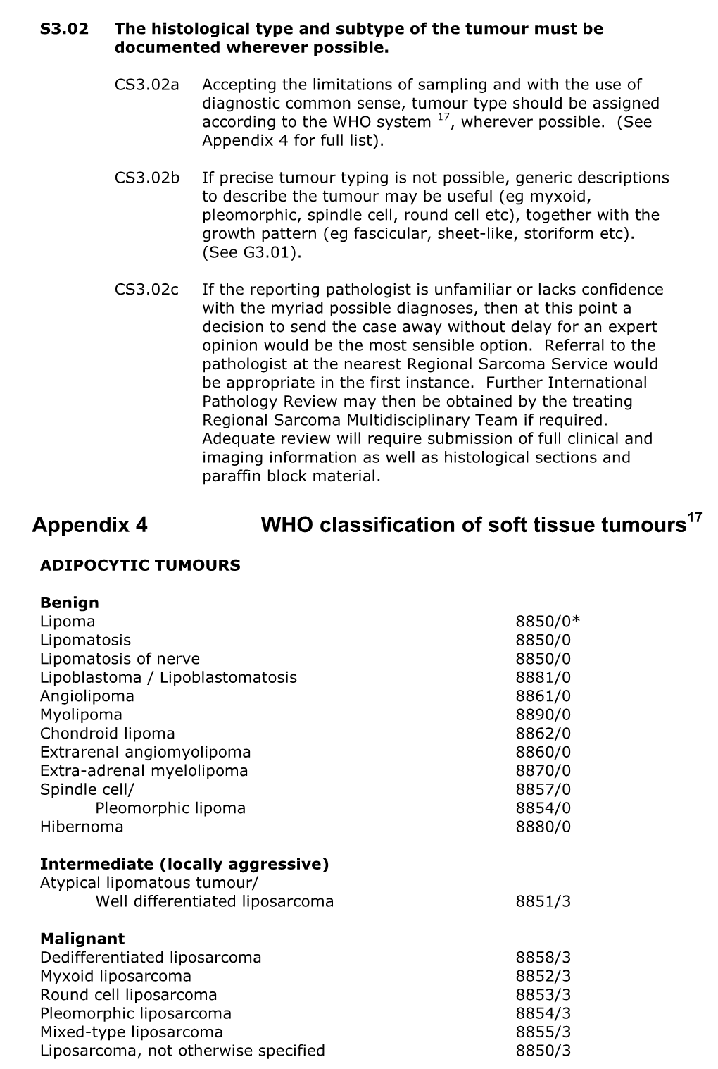 Appendix 4 WHO Classification of Soft Tissue Tumours17