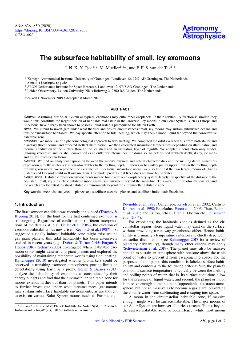 The Subsurface Habitability of Small, Icy Exomoons J