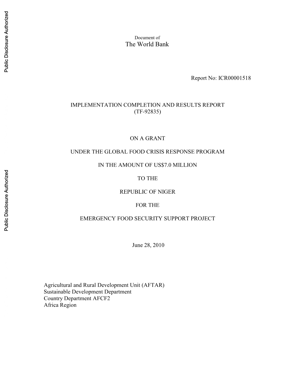 World Bank Document