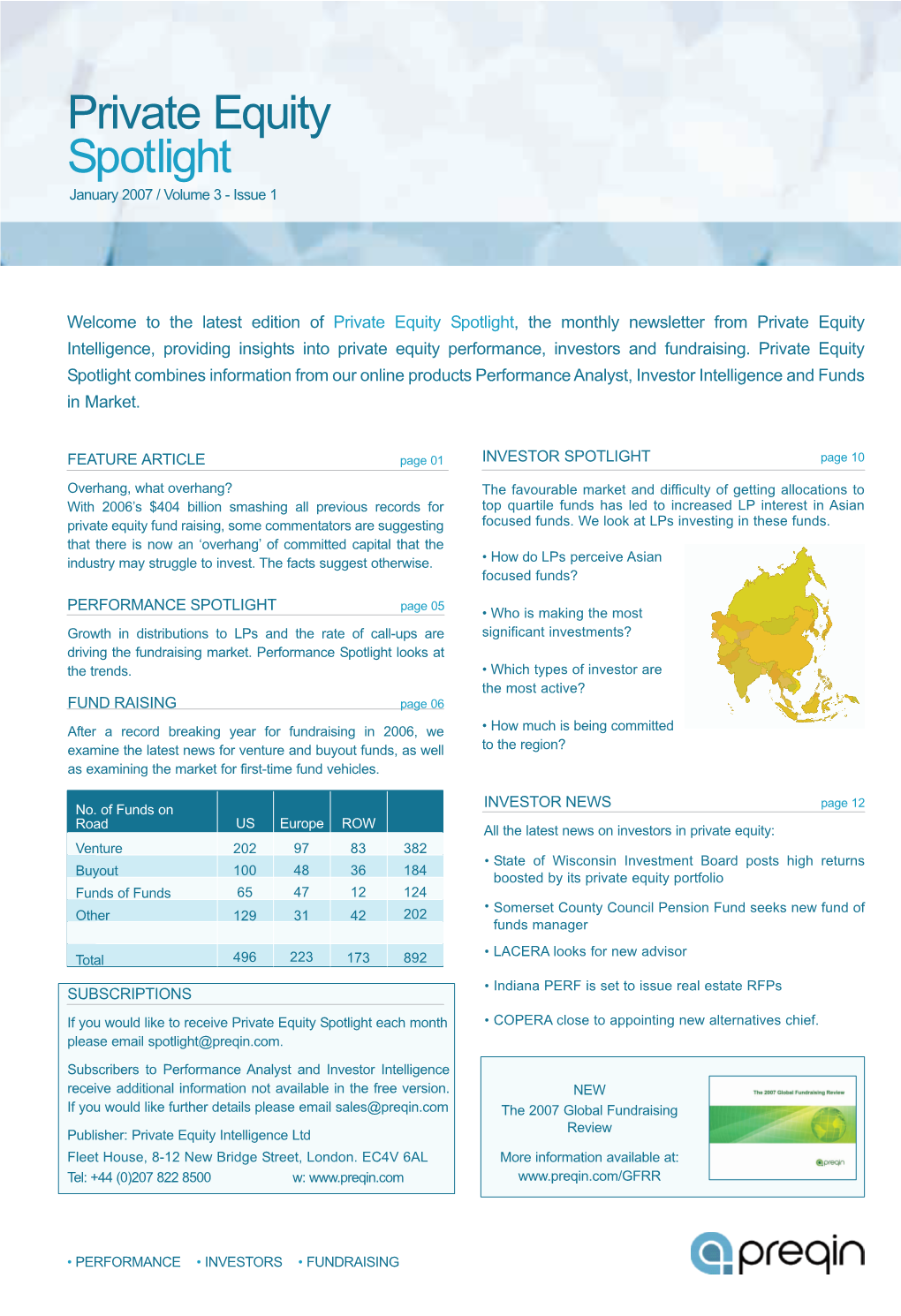 Private Equity Spotlight January 2007 / Volume 3 - Issue 1