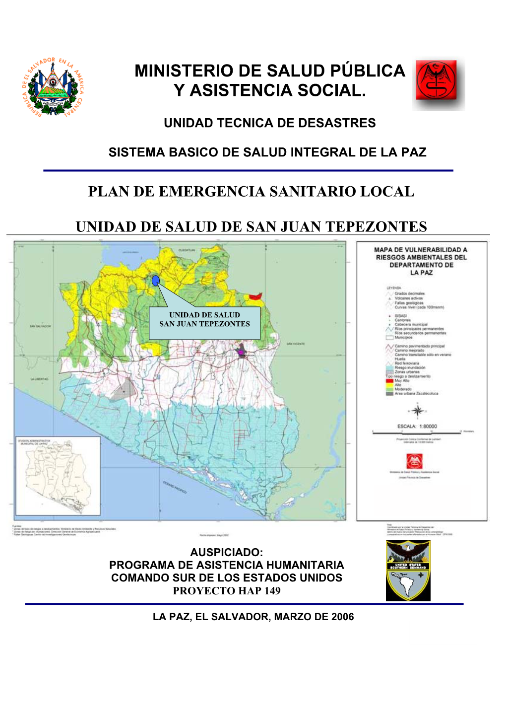 Plan De Emergencia Sanitario Local Unidad De Salud De San Juan Tepezontes