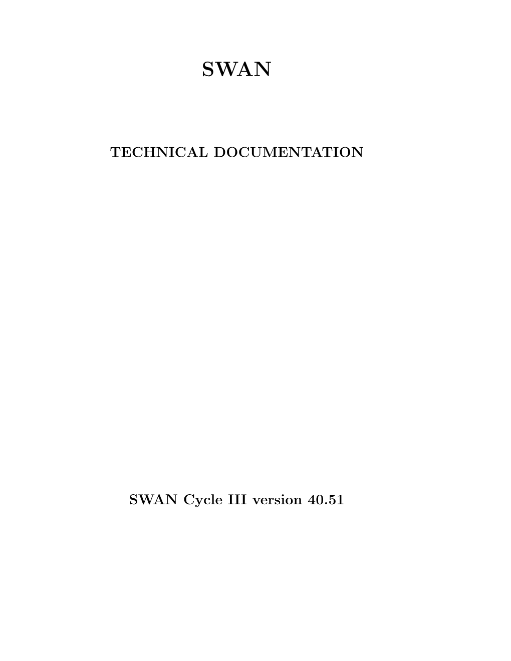 SWAN Technical Manual