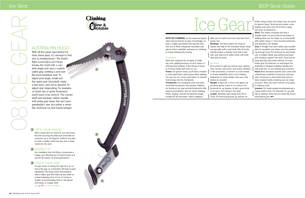 Ice Gear 2009 Gear Guide AUSTRIALPIN HU.GO