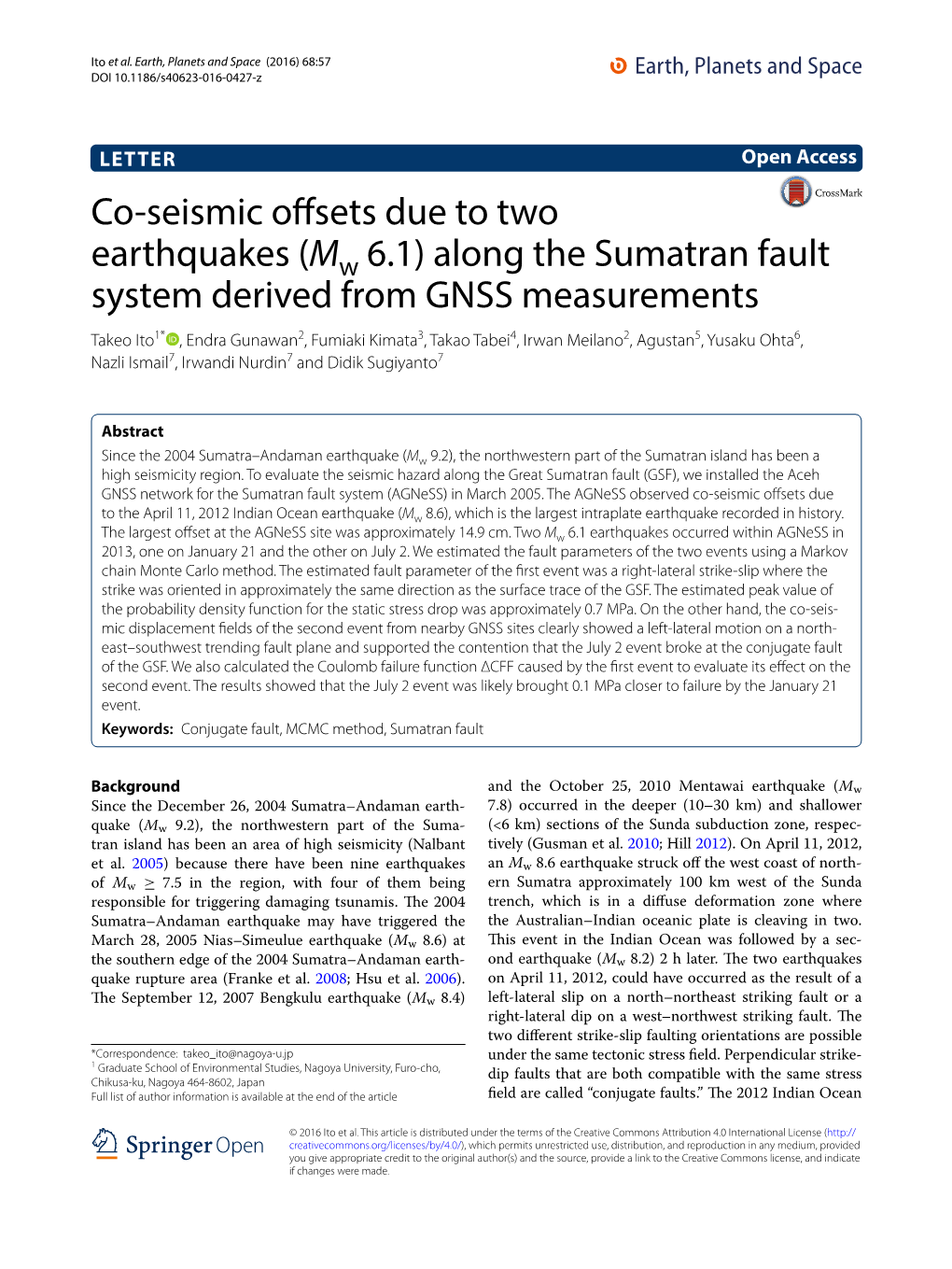 Along the Sumatran Fault System Derived from GNSS