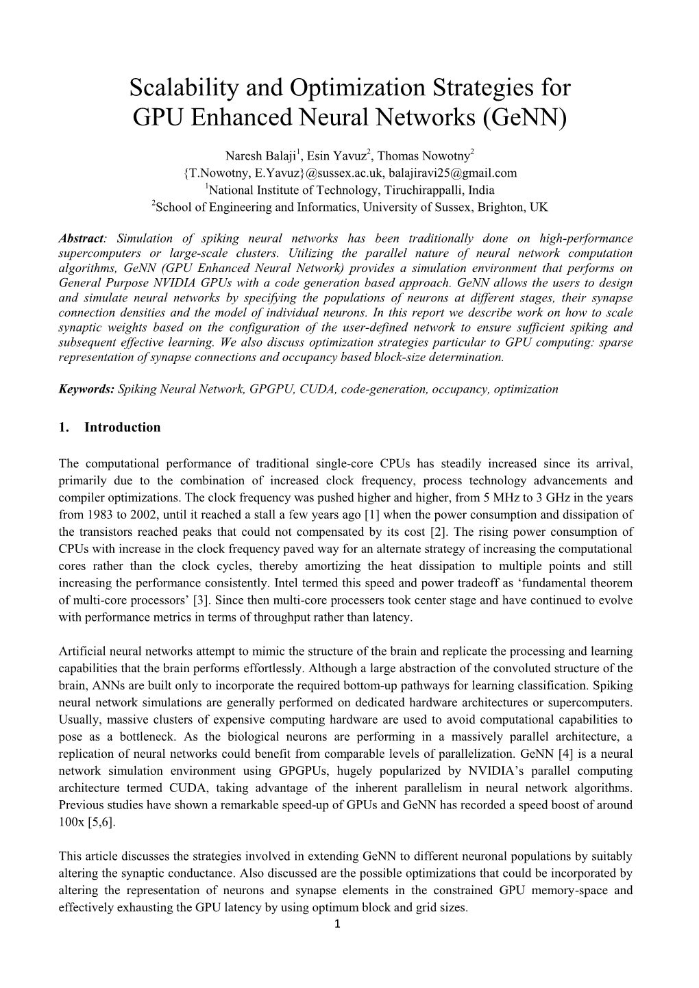 Scalability and Optimization Strategies for GPU Enhanced Neural Networks (Genn)