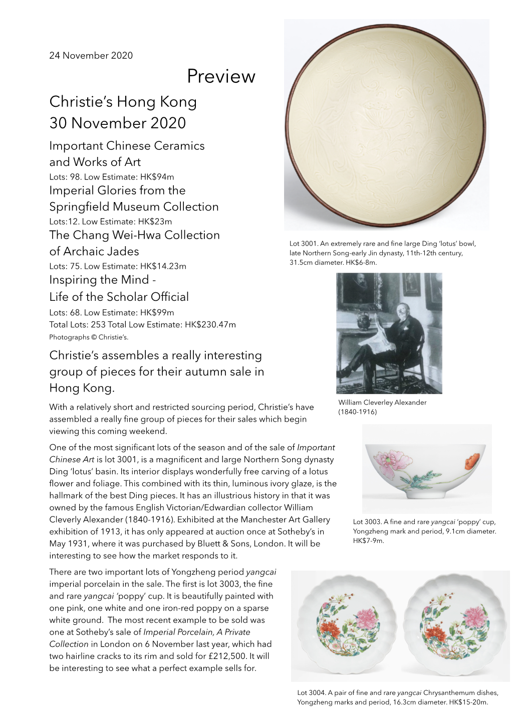 Christie's Hong Kong 30 November 2020