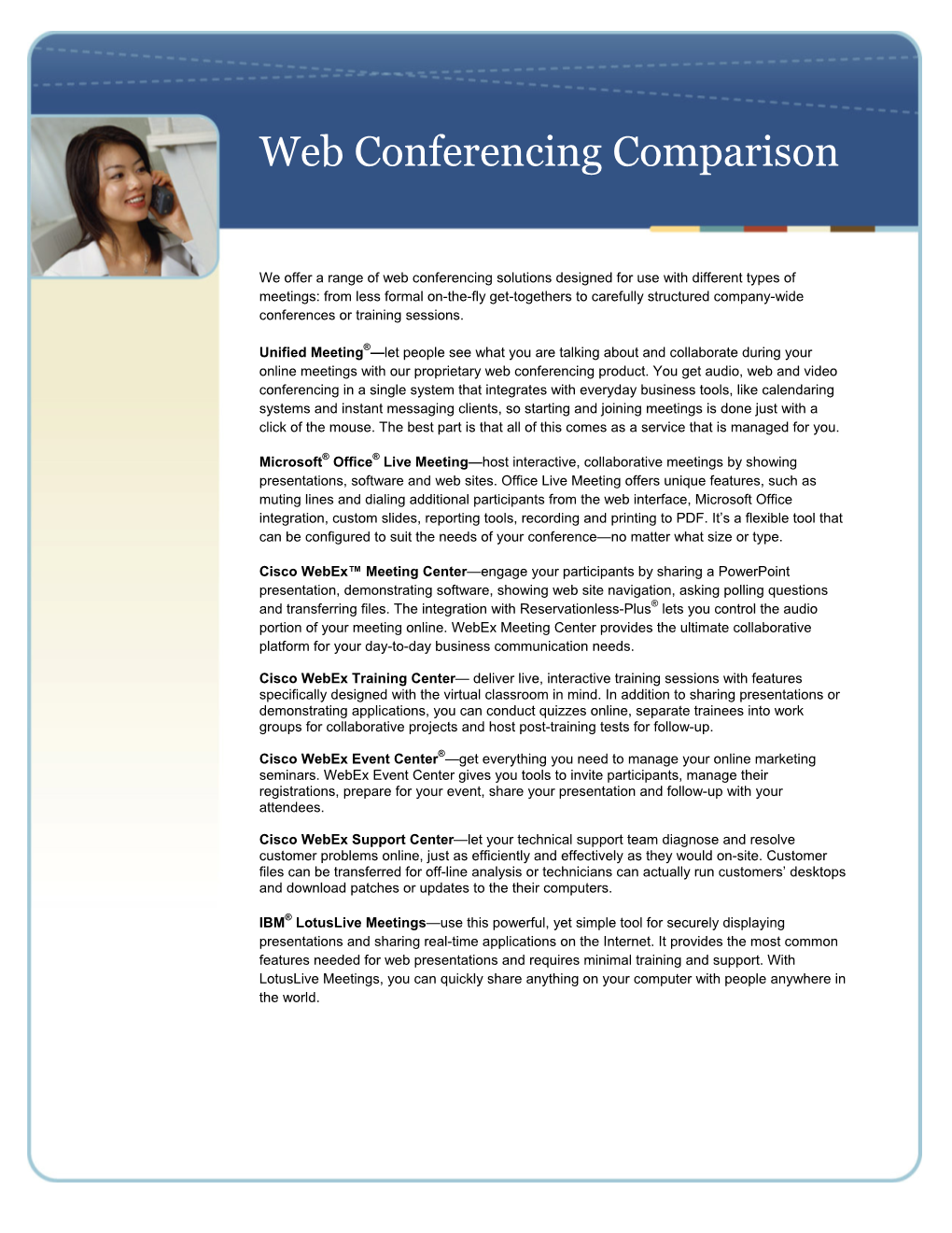 Web Conferencing Comparison