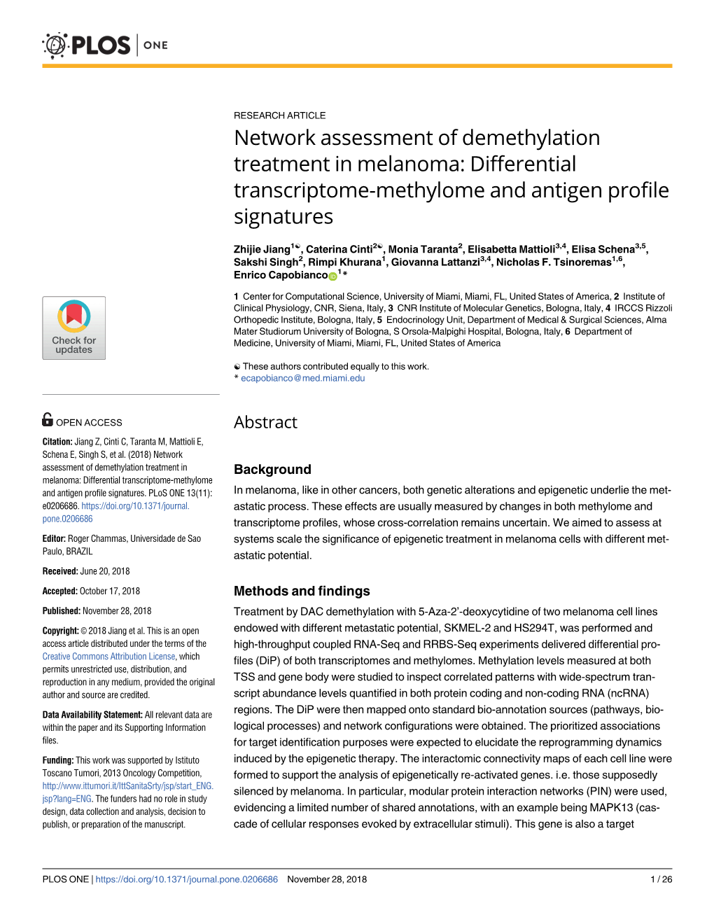 Network Assessment of Demethylation Treatment in Melanoma: Differential Transcriptome-Methylome and Antigen Profile Signatures