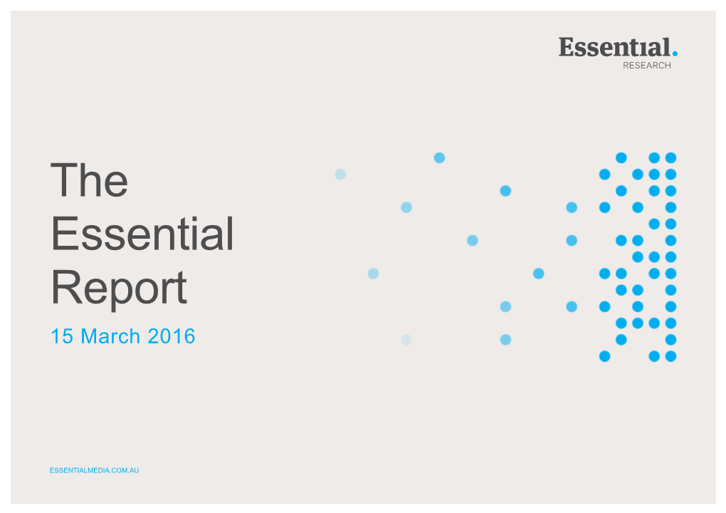 The Essential Report 15 March 2016