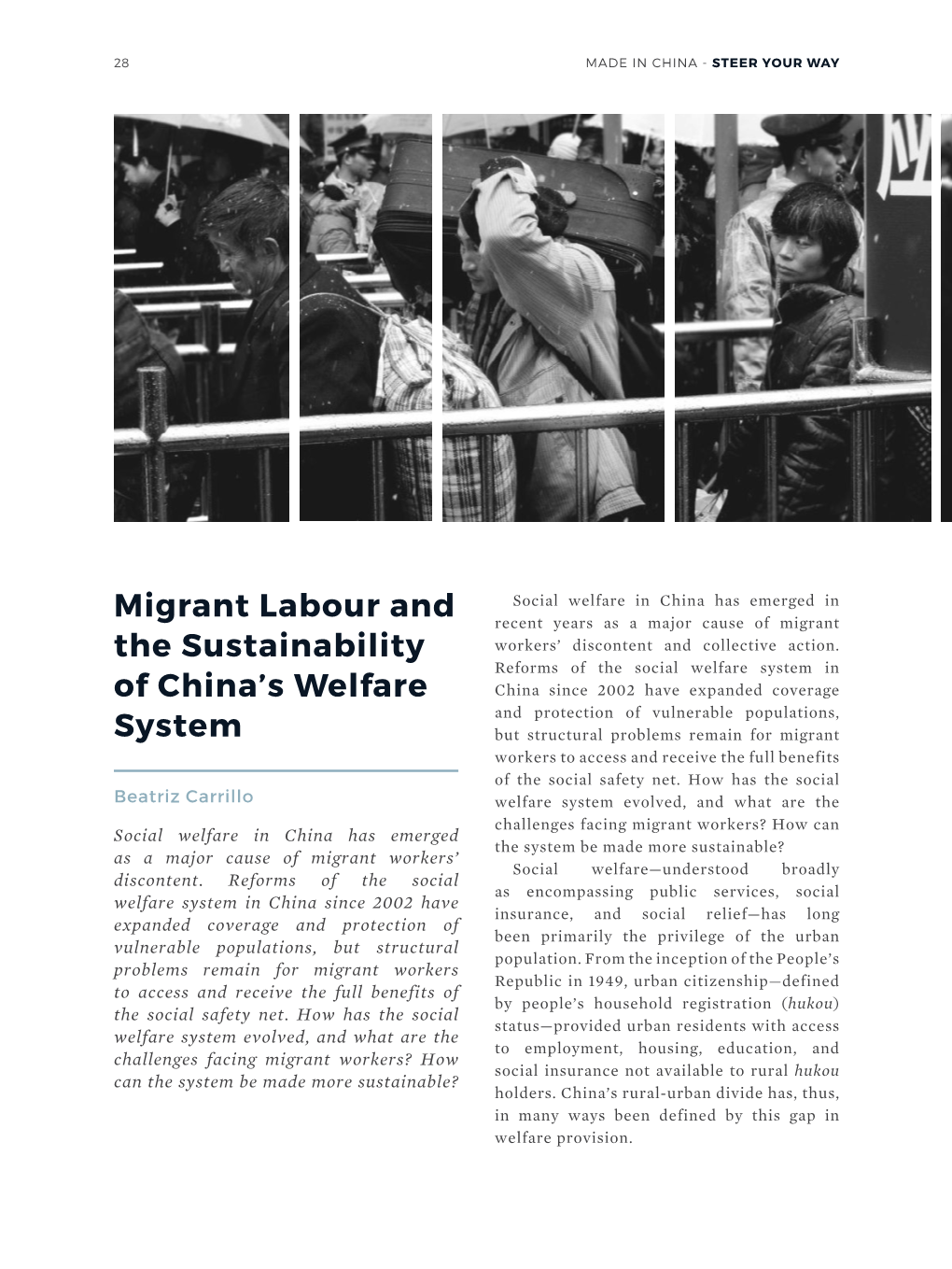 Migrant Labour and the Sustainability of China's Welfare