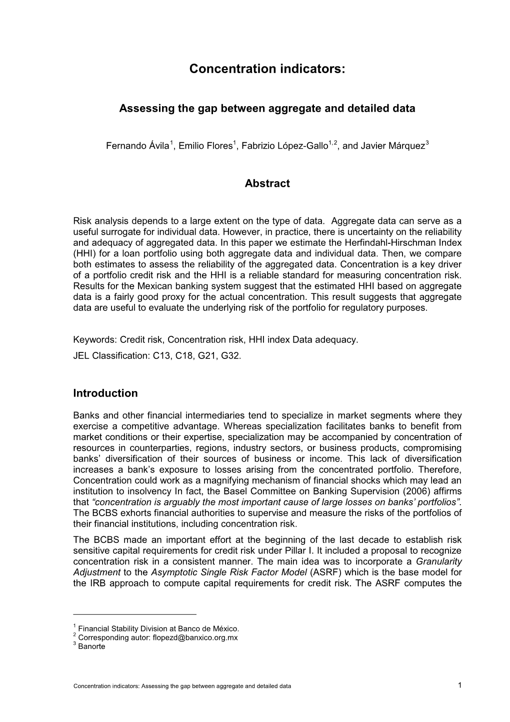 Concentration Indicators: Assessing the Gap Between Aggregatre and Detailed Data