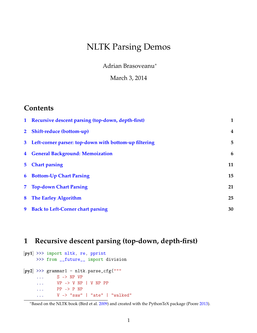 NLTK Parsing Demos