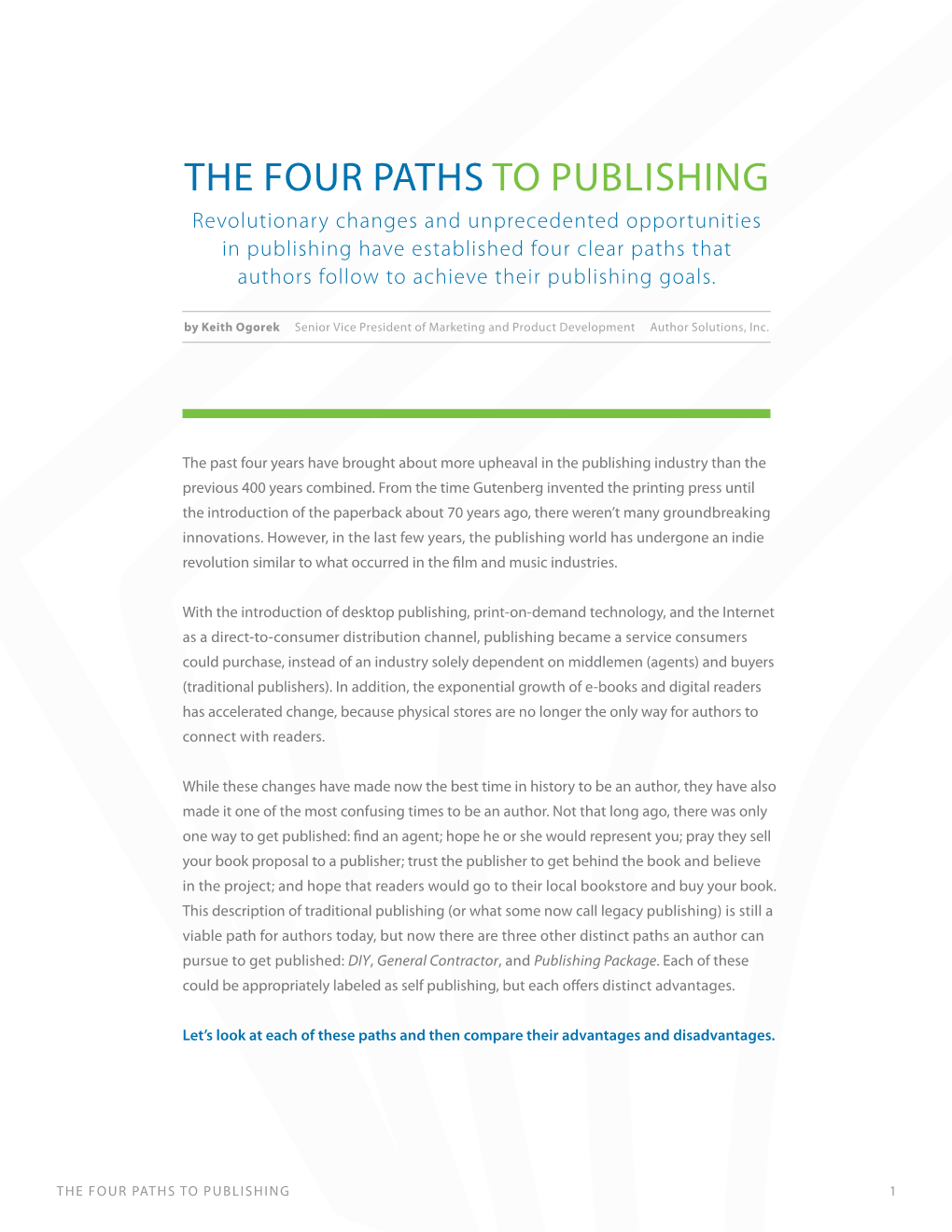 The Four Paths to Publishing