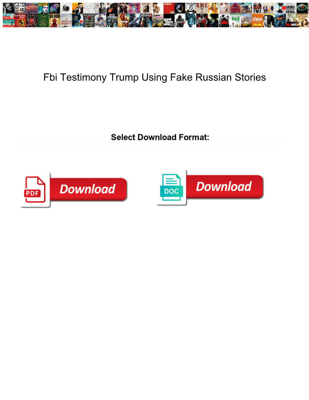 Fbi Testimony Trump Using Fake Russian Stories