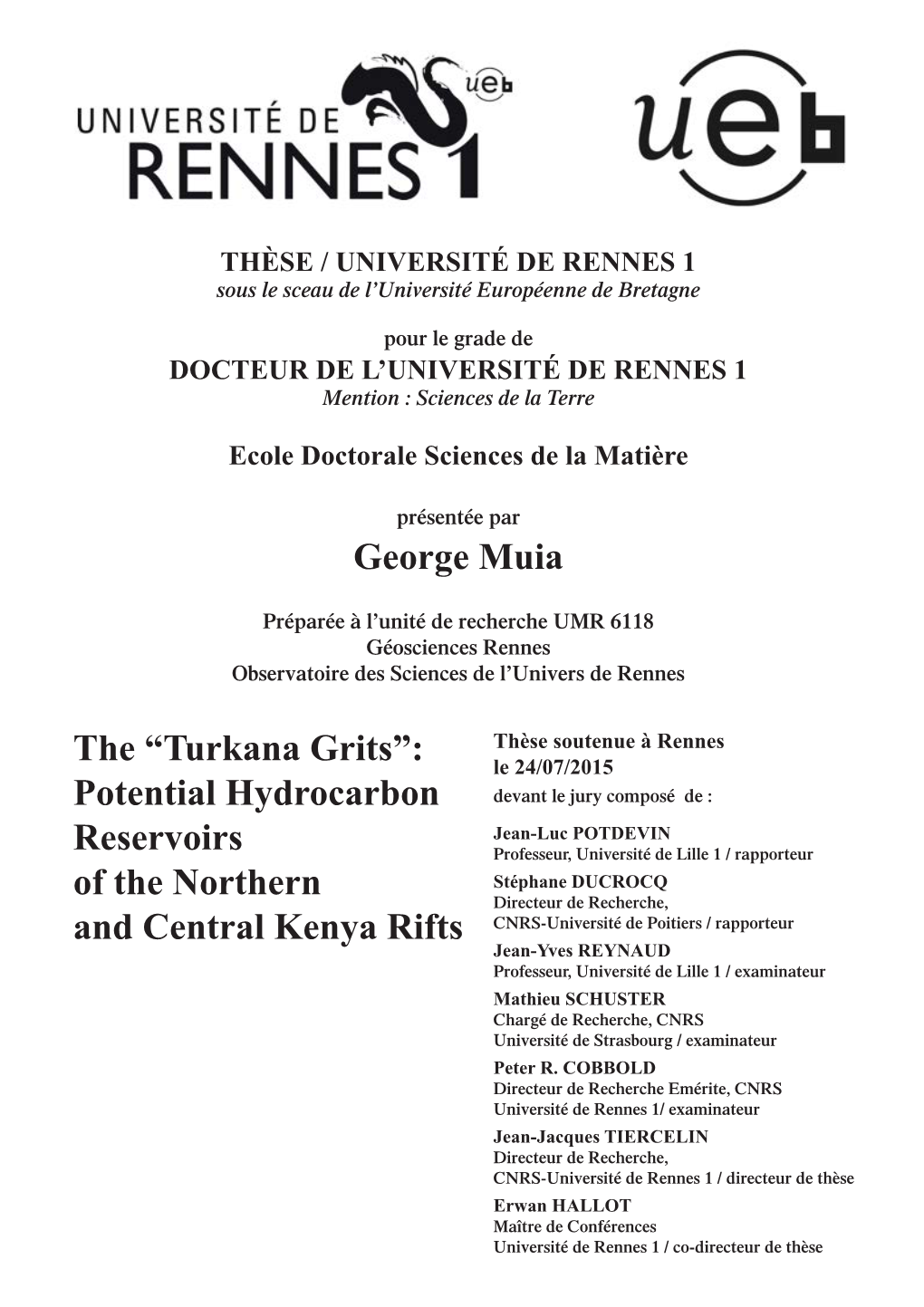 George Muia the “Turkana Grits”: Potential Hydrocarbon Reservoirs